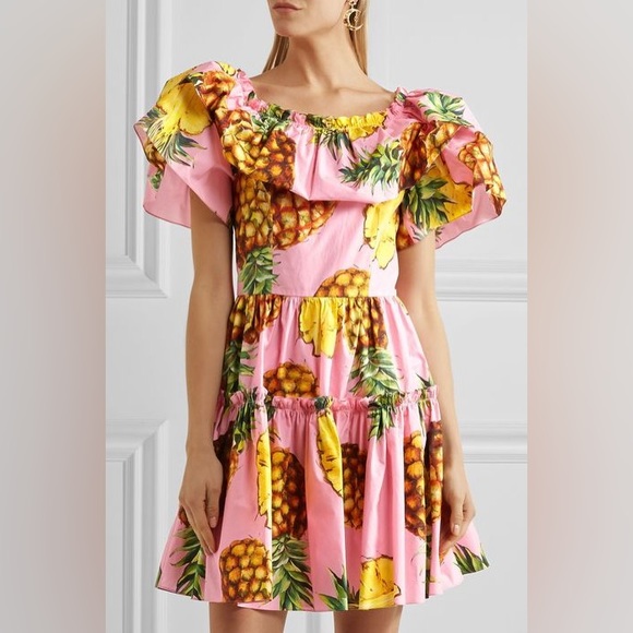 DOLCE & GABBANA PINEAPPLE PRINTED DRESS SIZE IT42. - Picture 4 of 8
